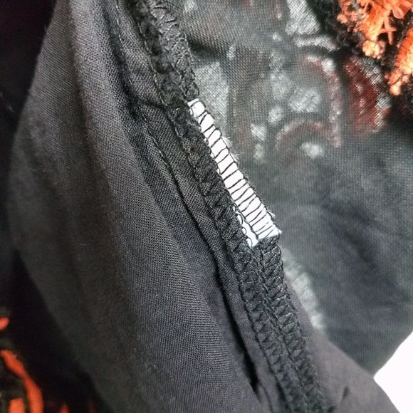 Sweet Miss Women's Crochet Embroidered Lace Flower Black Knee Length Dress - Picture 11 of 12